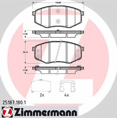 Otto Zimmermann 25187.180.1 Brake Pad Set, disc brake 251871801