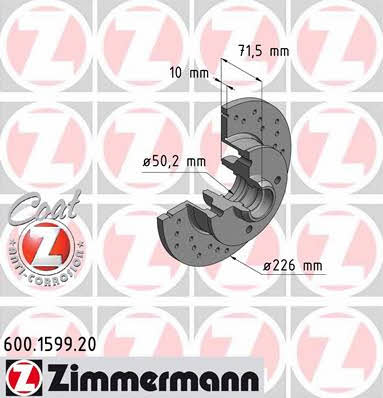 Otto Zimmermann 600.1599.52 Brake disc 600159952