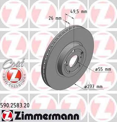 Otto Zimmermann 590.2583.20 Front brake disc ventilated 590258320