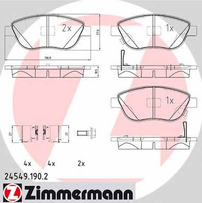 Otto Zimmermann 24549.190.2 Brake Pad Set, disc brake 245491902