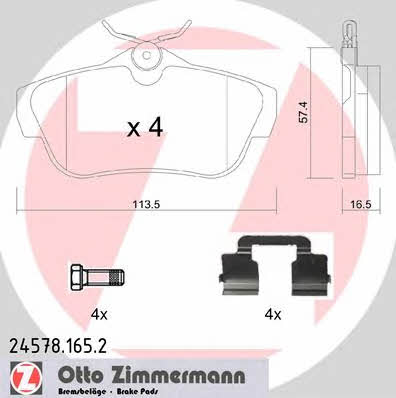 Otto Zimmermann 24578.165.2 Brake Pad Set, disc brake 245781652