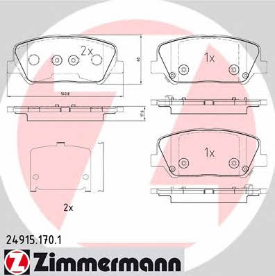Otto Zimmermann 24915.170.1 Brake Pad Set, disc brake 249151701
