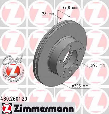 Otto Zimmermann 430.2601.20 Brake disc 430260120