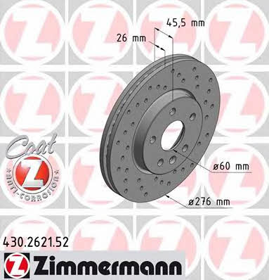 Otto Zimmermann 430.2621.52 Front brake disc ventilated 430262152