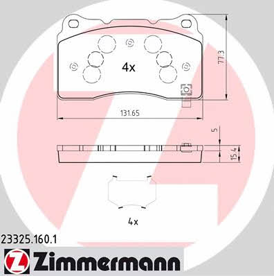Otto Zimmermann 23325.160.1 Brake Pad Set, disc brake 233251601