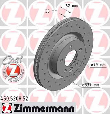 Otto Zimmermann 450.5208.52 Front brake disc ventilated 450520852