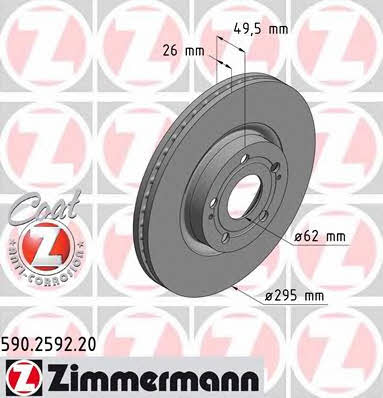 Otto Zimmermann 590.2592.20 Front brake disc ventilated 590259220