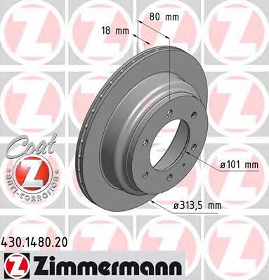 Otto Zimmermann 430.1480.20 Brake disc 430148020