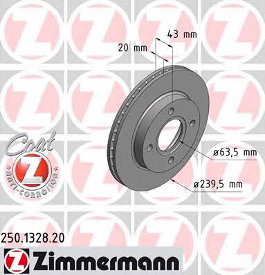 Otto Zimmermann 250.1328.20 Front brake disc ventilated 250132820