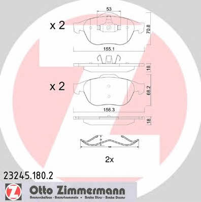Otto Zimmermann 23245.180.2 Brake Pad Set, disc brake 232451802