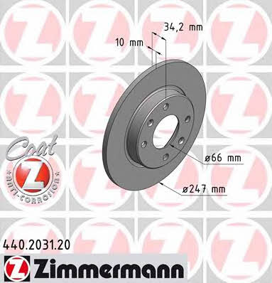 Otto Zimmermann 440.2031.20 Brake disc 440203120