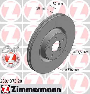 Otto Zimmermann 250.1373.20 Front brake disc ventilated 250137320