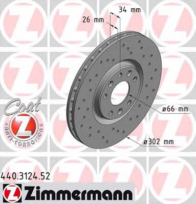 Otto Zimmermann 440.3124.52 Brake disc 440312452
