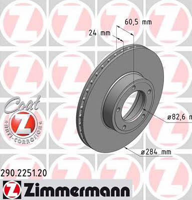 Otto Zimmermann 290.2251.20 Brake disc 290225120