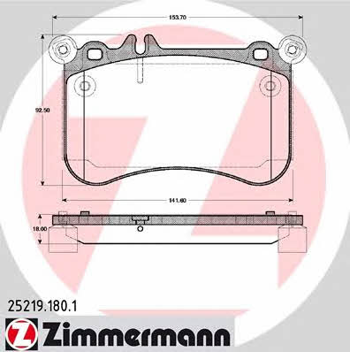 Otto Zimmermann 25219.180.1 Brake Pad Set, disc brake 252191801