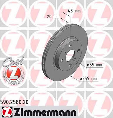 Otto Zimmermann 590.2580.20 Brake disc 590258020