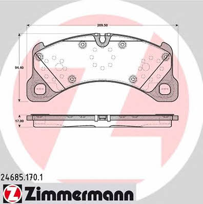 Otto Zimmermann 24685.170.1 Brake Pad Set, disc brake 246851701