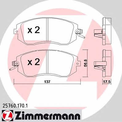 Otto Zimmermann 25760.170.1 Brake Pad Set, disc brake 257601701