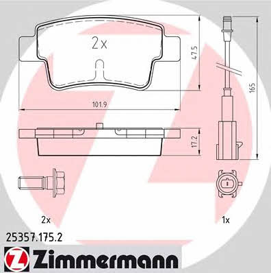 Otto Zimmermann 25357.175.2 Brake Pad Set, disc brake 253571752