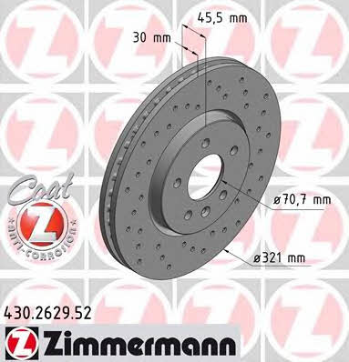 Otto Zimmermann 430.2629.52 Front brake disc ventilated 430262952