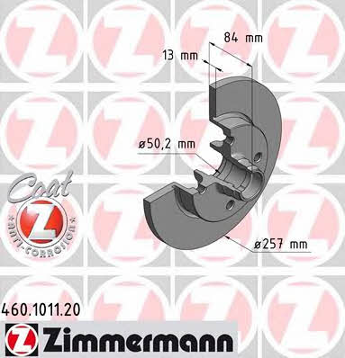 Otto Zimmermann 460.1011.20 Brake disc 460101120