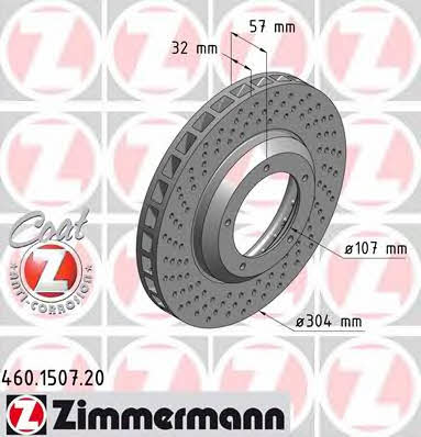Otto Zimmermann 460.1507.20 Front brake disc ventilated 460150720