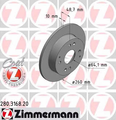 Otto Zimmermann 280.3168.20 Brake disc 280316820