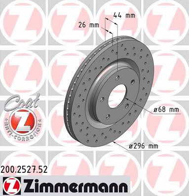 Otto Zimmermann 200.2527.52 Front brake disc ventilated 200252752
