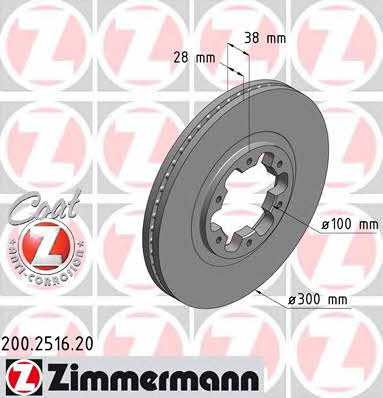 Otto Zimmermann 200.2516.20 Brake disc 200251620