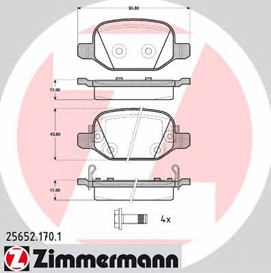 Otto Zimmermann 25652.170.1 Brake Pad Set, disc brake 256521701
