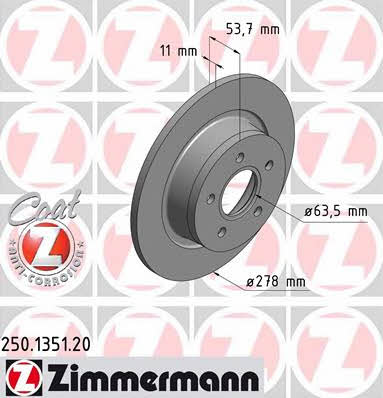 Otto Zimmermann 250.1351.20 Brake disc 250135120