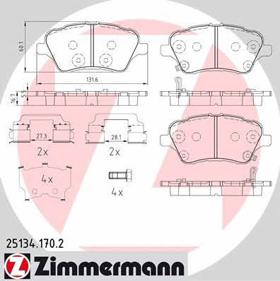 Otto Zimmermann 25134.170.2 Brake Pad Set, disc brake 251341702
