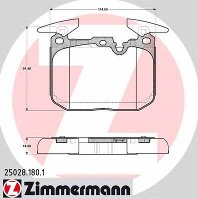 Otto Zimmermann 25028.180.1 Brake Pad Set, disc brake 250281801