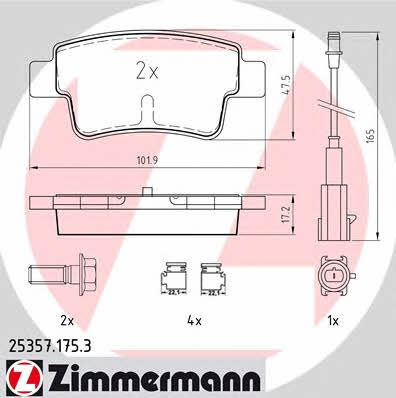 Otto Zimmermann 25357.175.3 Brake Pad Set, disc brake 253571753