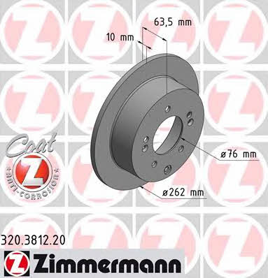 Otto Zimmermann 320.3812.20 Rear brake disc, non-ventilated 320381220