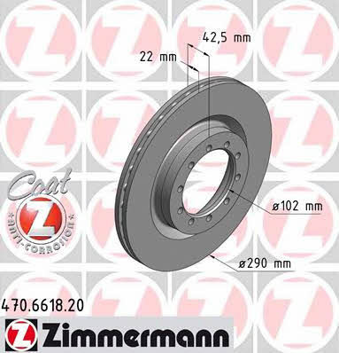 Otto Zimmermann 470.6618.20 Brake disc 470661820