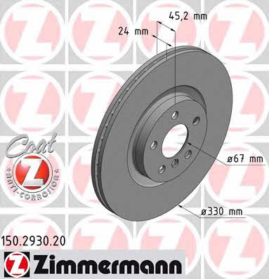 Otto Zimmermann 150.2930.20 Front brake disc ventilated 150293020