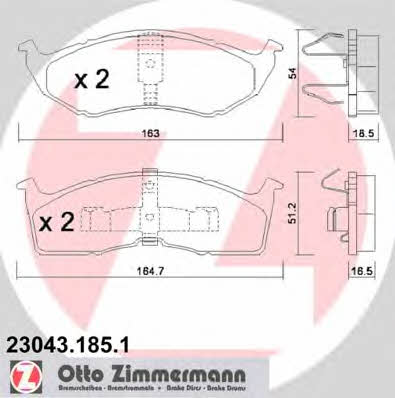 Otto Zimmermann 23043.185.1 Brake Pad Set, disc brake 230431851