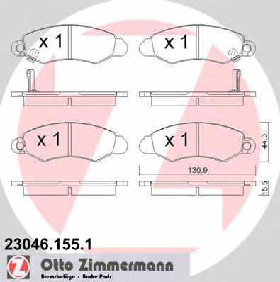Otto Zimmermann 23046.155.1 Brake Pad Set, disc brake 230461551