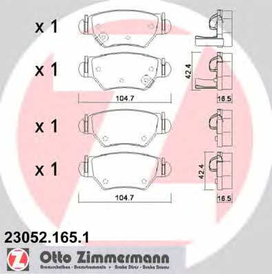 Otto Zimmermann 23052.165.1 Brake Pad Set, disc brake 230521651