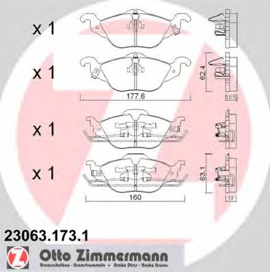 Otto Zimmermann 23063.173.1 Brake Pad Set, disc brake 230631731