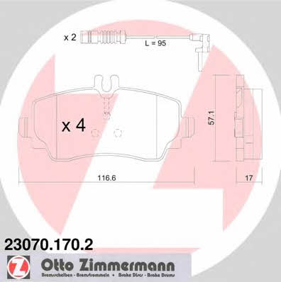 Otto Zimmermann 23070.170.2 Brake Pad Set, disc brake 230701702