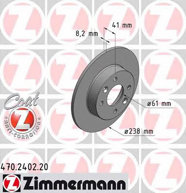 Otto Zimmermann 470.2402.20 Unventilated front brake disc 470240220