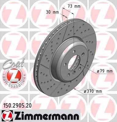 Front vented brake disc Otto Zimmermann 150.2905.20