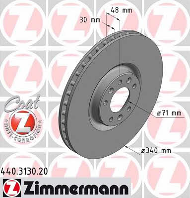 Otto Zimmermann 440.3130.20 Front brake disc ventilated 440313020