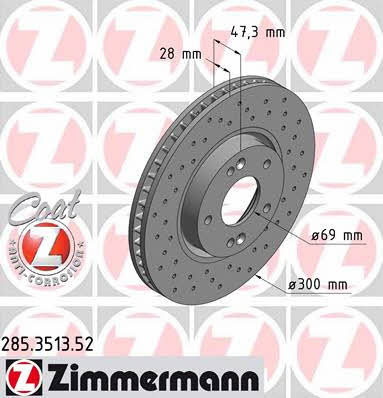 Otto Zimmermann 285.3513.52 Brake disc 285351352