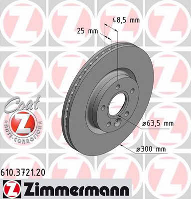 Otto Zimmermann 610.3721.20 Front brake disc ventilated 610372120