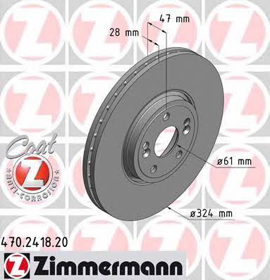 Otto Zimmermann 470.2418.20 Brake disc 470241820