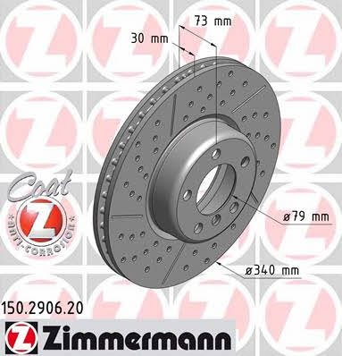 Brake disc Otto Zimmermann 150.2906.20