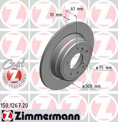 Otto Zimmermann 150.1267.20 Rear brake disc, non-ventilated 150126720